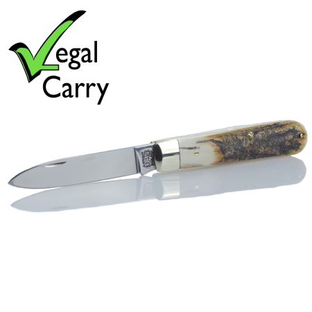 A. Wright & Son 40STAG Spear Point Stag Pocket Knife - 7cm Blade