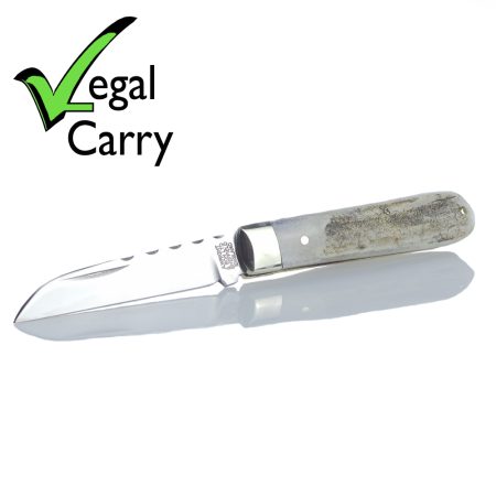 A. Wright & Son 31S/TWB Stag Lambfoot Pocket Knife - 7.1cm Blade