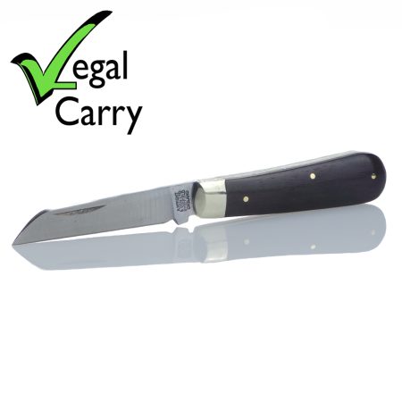 A Wright 31 Ebony Lambfoot pocket knife, carbon blade Length 7.0cm