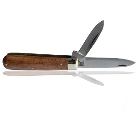 A Wright 41W Spear Point pocket knife, Twin Carbon Blade Length 7.0cm and 5cm