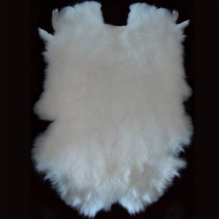 Rabbit Skin Dyed White Tanned Real Fur for Animal Training, Dummy, Crafts