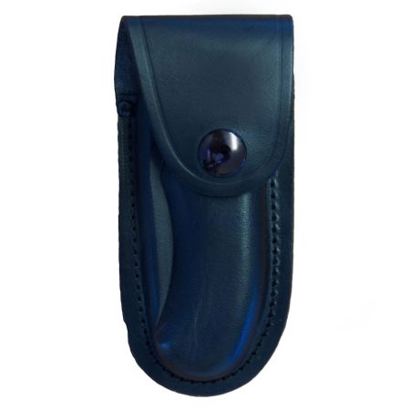 Shaped Leather Folding Knife Pouch Large Black up to 13cm Closed Length