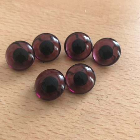 Pack of 3 Pairs Amethyst Teddy Bear Glass Eyes 18mm