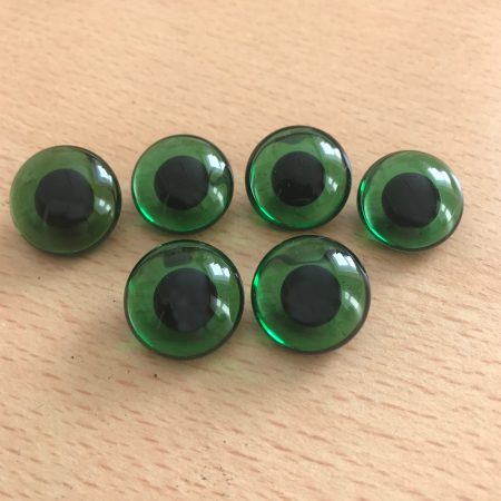 Pack of 3 Pairs Green Teddy Bear Glass Eyes 20mm