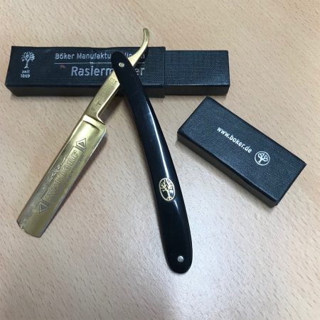 H. Boker & Co Tree Brand Straight Razor -WALDORF - 24carat Gold Plated