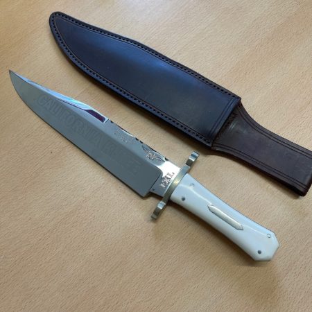 George Wostenholm I-XL 8.75" California Bowie Knife with Custom Leather Sheath