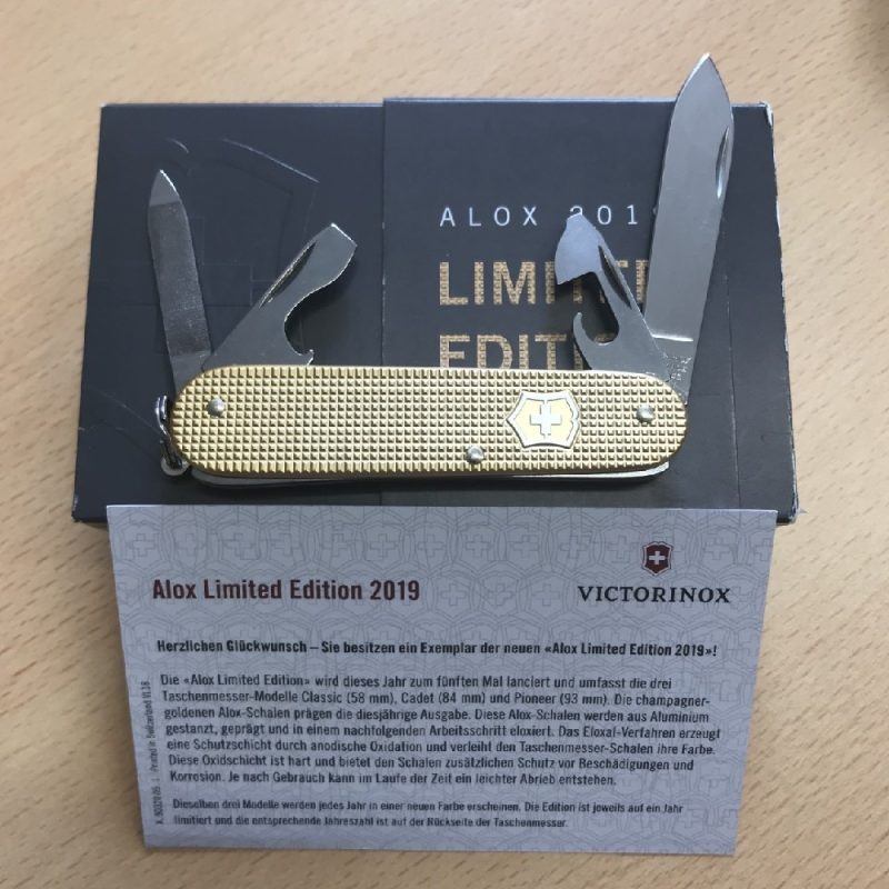 Swiss Army Knife L.E. Champagne Gold Cadet Alox Victorinox 0.2601.L19 New  In Box