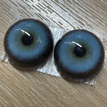 Glass Mammal Eyes - Round Pupil - 20mm Blue Iris x 1 Pair