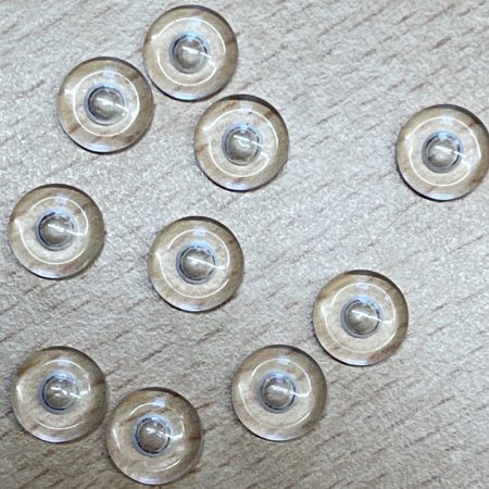 Pack of 5 Pairs Crystal Clear Glass Eyes Round Pupil 10mm