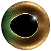 Gold/Green Reflective Glass Fish Eyes with Fish Pupil on Wire