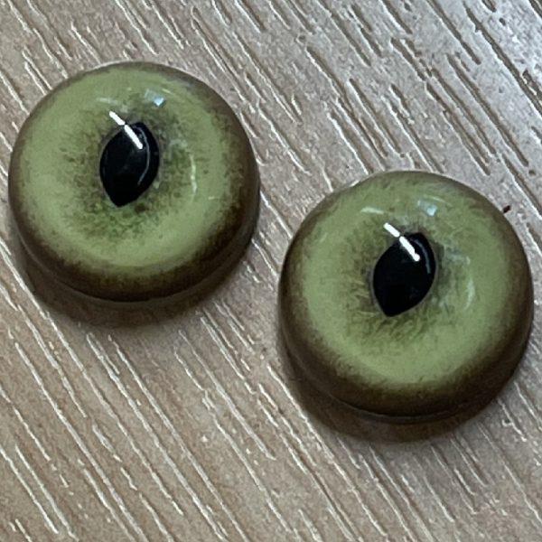 Glass Eyes for Cat or Lynx with Slit Shape Pupil -16mm